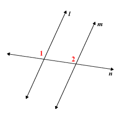 两条平行线，截线n，角标为1到8