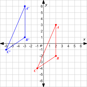 三角形向左平移5个单位，向上平移3个单位