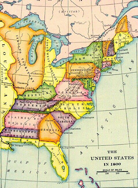 1800年的美国地图