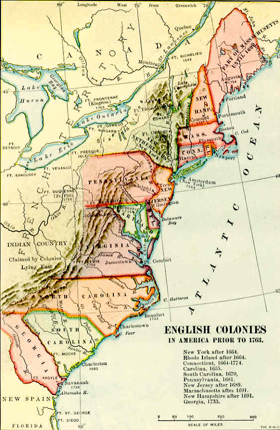 1763年以前的英国殖民地地图