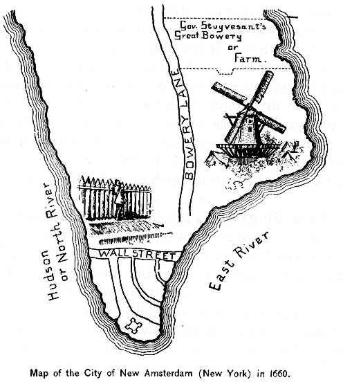 1660年纽约新阿姆斯特丹的地图