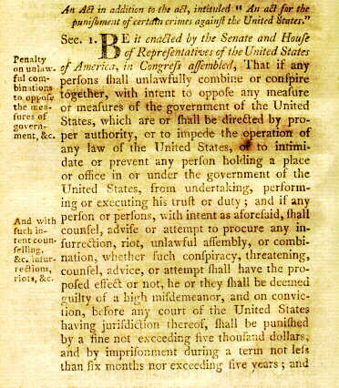 1798年的煽动叛乱法案